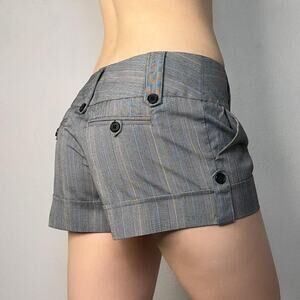 Y2K Cuffed Dress Shorts Low Rise Pleated Buttons Size 3